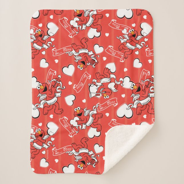 Elmo Valentine's Cupid Sherpa Blanket (Front)