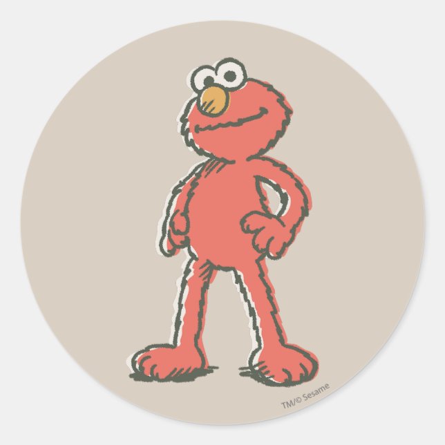 Elmo Vintage Classic Round Sticker (Front)