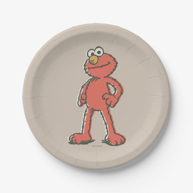 Elmo Vintage Paper Plates (Front)