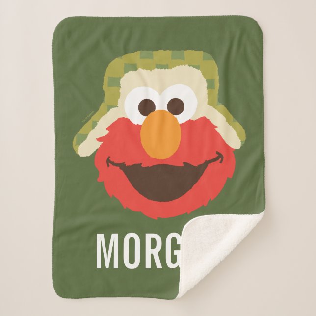 Elmo Woodland Face | Add Your Name Sherpa Blanket (Front)