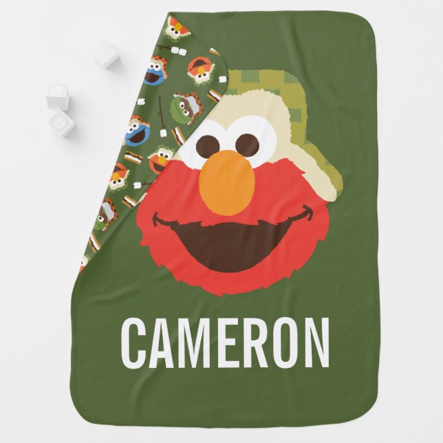 Elmo Woodland Face Baby Blanket (In Situ)