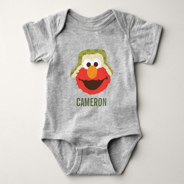 Elmo Woodland Face Baby Bodysuit (Front)