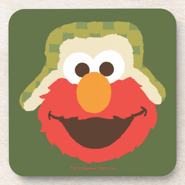 Elmo Woodland Face Beverage Coaster (Front)