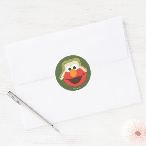 Elmo Woodland Face Classic Round Sticker