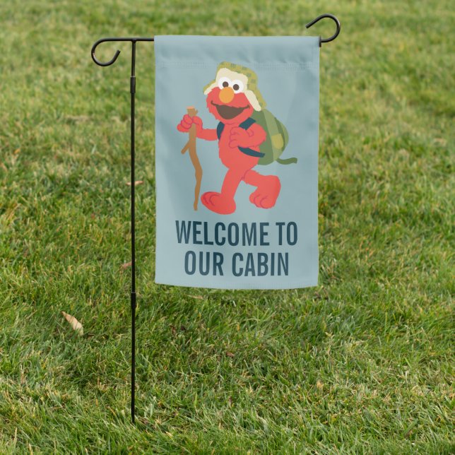 Elmo Woodland Hike | Add Your Message Garden Flag (In SItu)