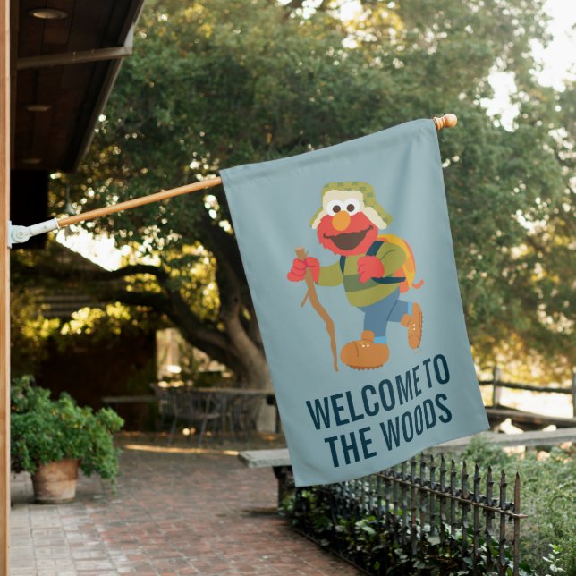 Elmo Woodland Hike | Add Your Message House Flag (In SItu)