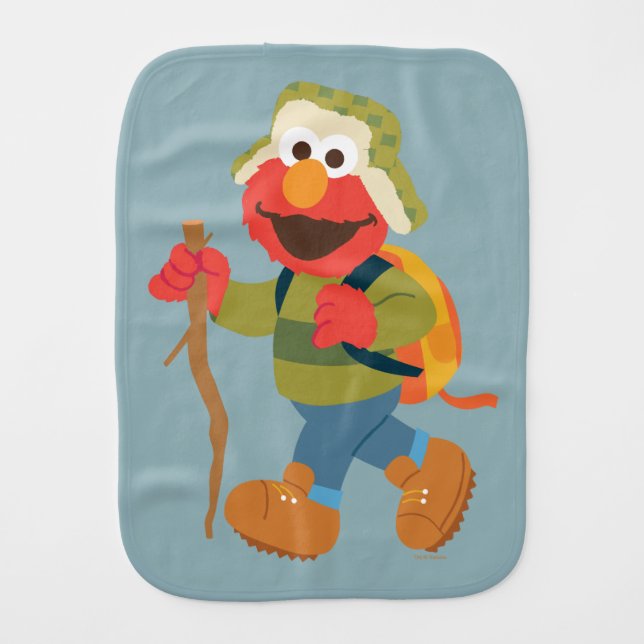 Elmo Woodland Hike Baby Burp Cloth (Front)