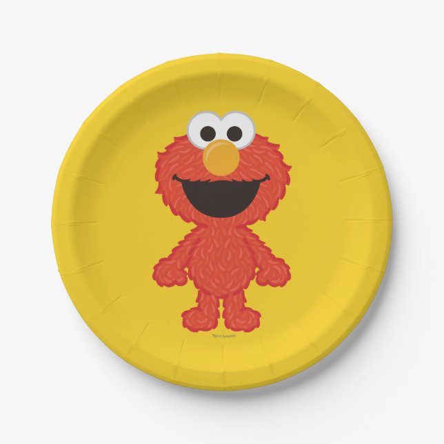 Elmo Wool Style Paper Plates (Front)