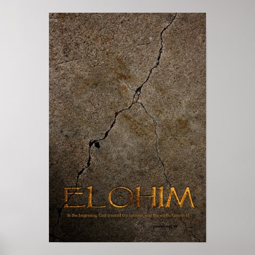 Elohim In the Beginning Scripture Genesis 11 Poster