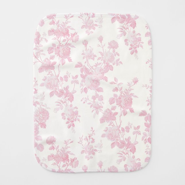 Eloise Floral, Cotton Candy two-tone Baby Burp Cloth (Front)