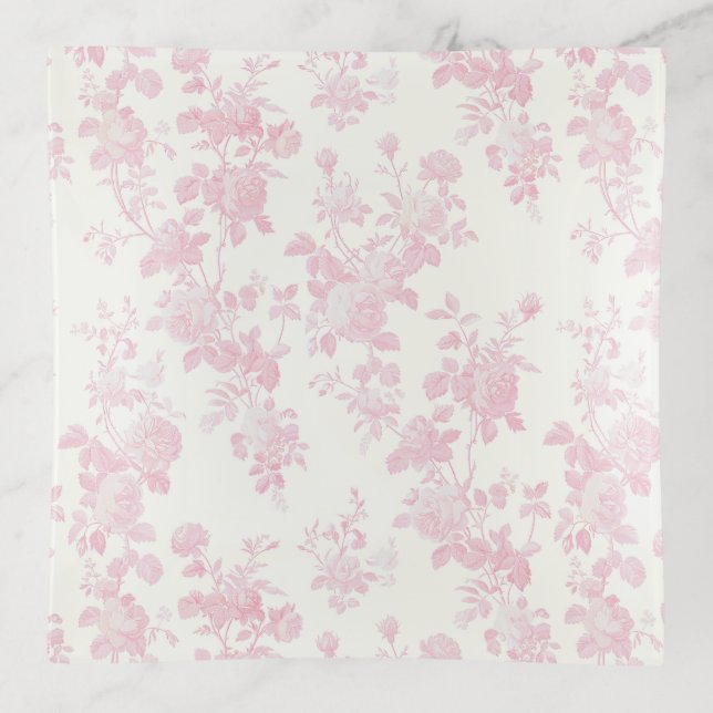 Eloise Floral, powder pink Trinket Tray (Front)
