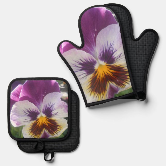 Eloise-J Oven Mitt & Pot Holder Set (Front/Back)