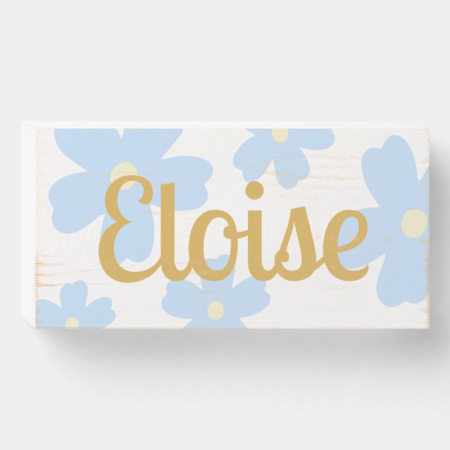 Eloise Name Sign Flower Retro Floral Custom Name (Front Horizontal)