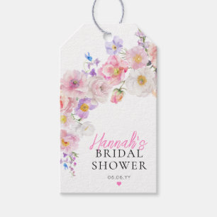 Eloise Pink Floral Bridal Shower Gift Tags