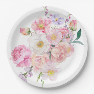 Eloise Pink Floral Paper Plates