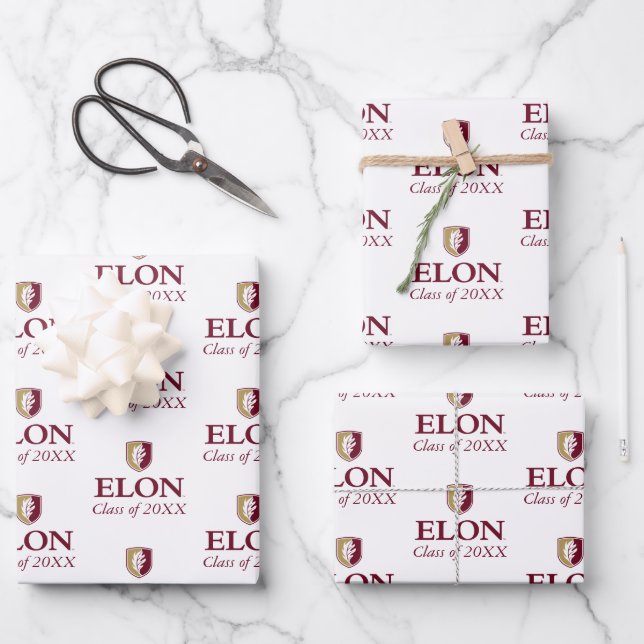 Elon | Class of 20XX Wrapping Paper Sheets (Front)