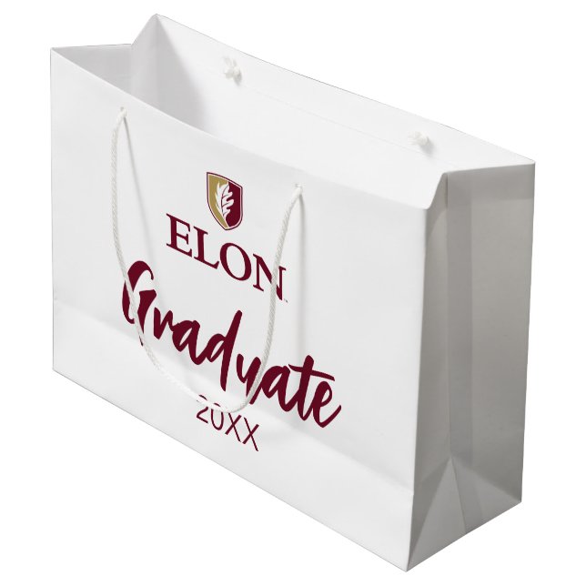 Elon | Graduate 20XX Large Gift Bag (Front Angled)