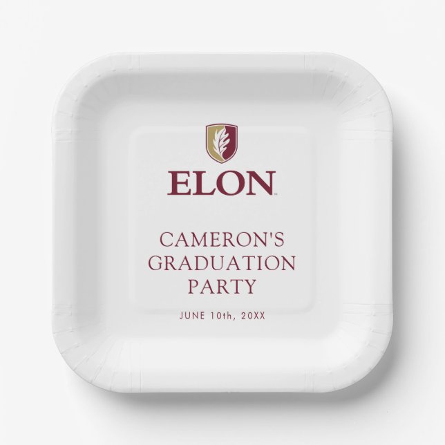 Elon Graduation Paper Plates (Front)