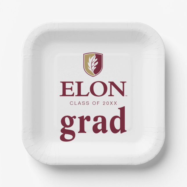 Elon Graduation Paper Plates (Front)