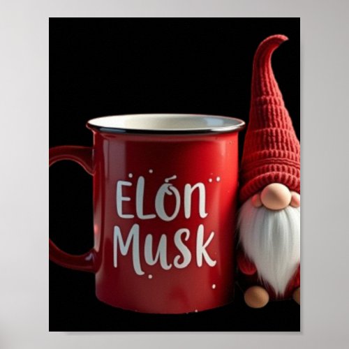 Elon Musk Christmas Mug  Poster