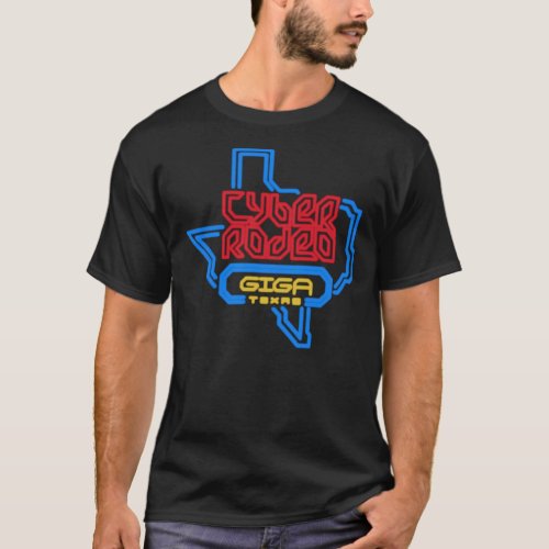 Elon Musk Tesla Cyber Rodeo Giga Texas Neon Essent T_Shirt