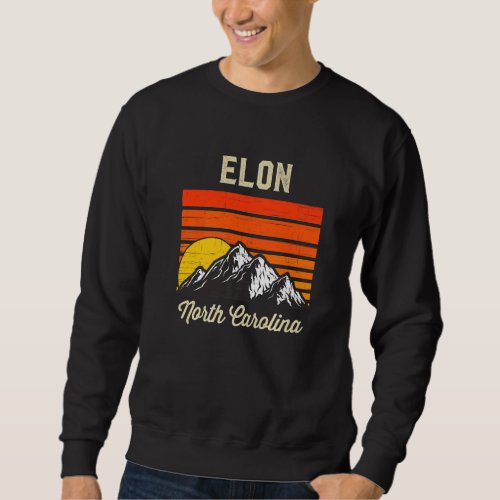 Elon North Carolina Retro City State Vintage Usa Sweatshirt