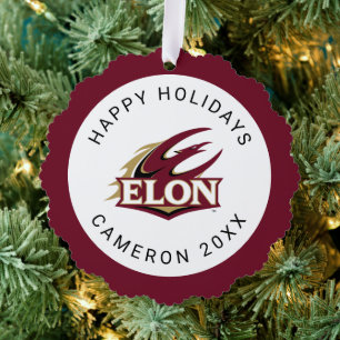 Elon Phoenix Logo Ornament Card