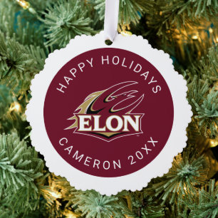 Elon Phoenix Logo Ornament Card