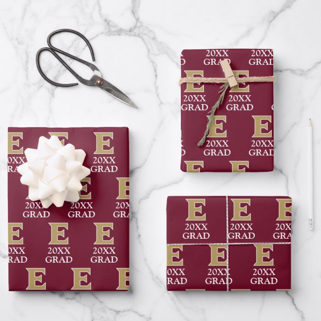 Elon University E | 20XX GRAD Wrapping Paper Sheets (Front)