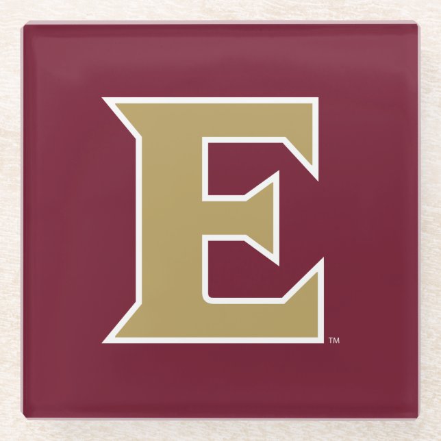 Elon University E Glass Coaster (Front)