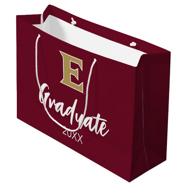 Elon University E | Graduate 20XX Large Gift Bag (Front Angled)