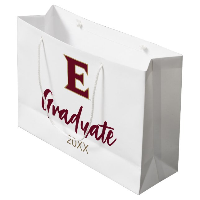 Elon University E | Graduate 20XX Large Gift Bag (Front Angled)