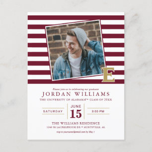 Elon University E   Graduation Announcement Postcard