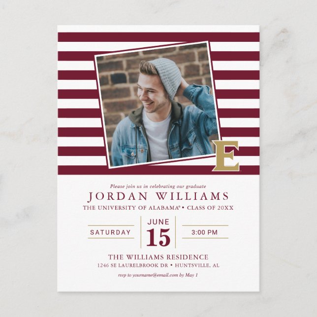 Elon University E | Graduation Announcement Postcard (Front)