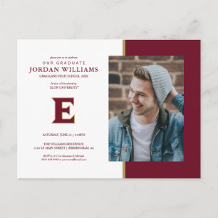 Elon University E   Graduation Announcement Postcard