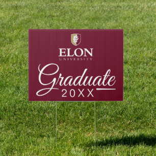 Elon University E Graduation Sign