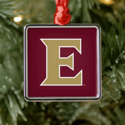 Elon University E Metal Ornament