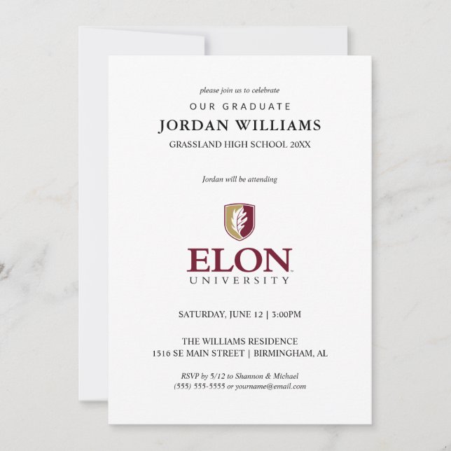 Elon University Graduation Announcement (Front)
