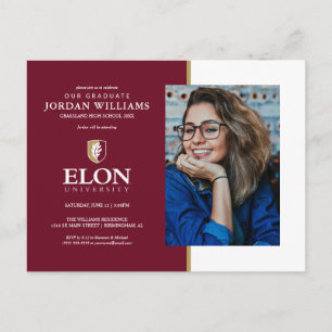 Elon University   Graduation Announcement Postcard