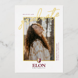 Elon University Graduation Foil Invitation