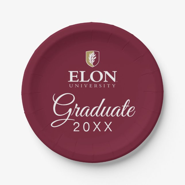 Elon University Graduation Paper Plates (Front)