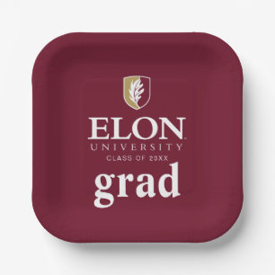 Elon University Graduation Paper Plates