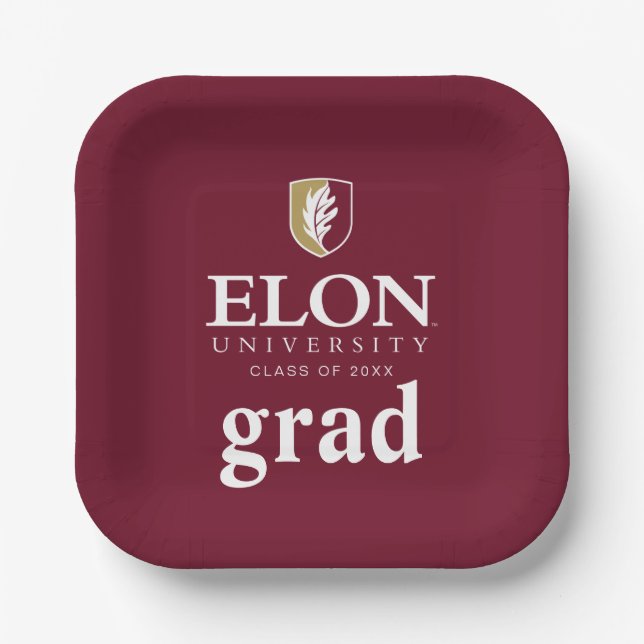Elon University Graduation Paper Plates (Front)