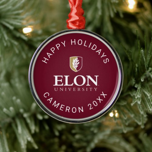 Elon University Metal Ornament