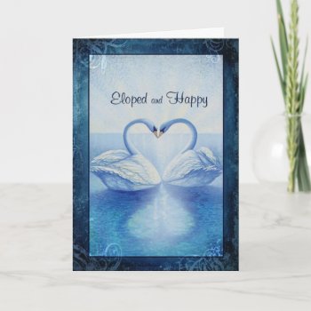 Eloped Announcement Swans Kissing by BridesToBe at Zazzle