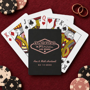 Eloped in Fabulous Las Vegas Black Rose Gold Poker Cards
