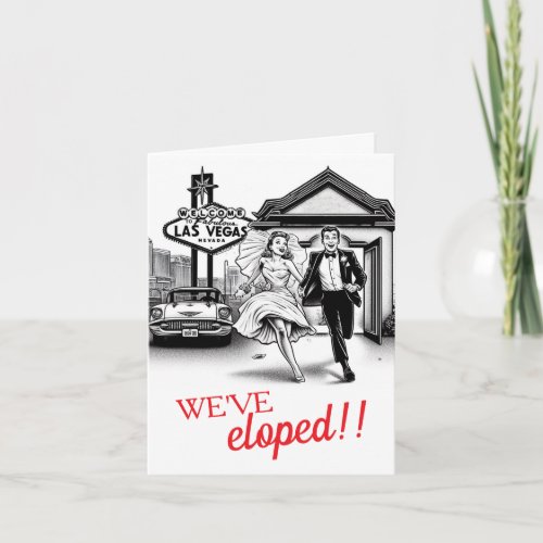 Eloped in Vegas Letterpress Thank You Card