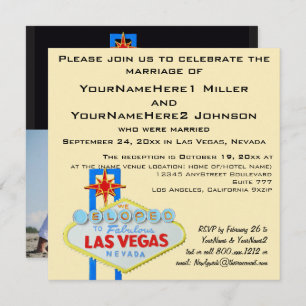Eloped Las Vegas Wedding Photo Invitation