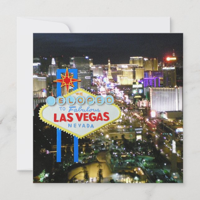 Eloped to Las Vegas Newlywed Photo Announcement (Front)