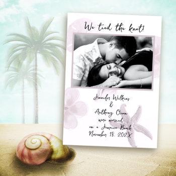 Eloped Tropical Lavender Photo Announcement by sandpiperWedding at Zazzle